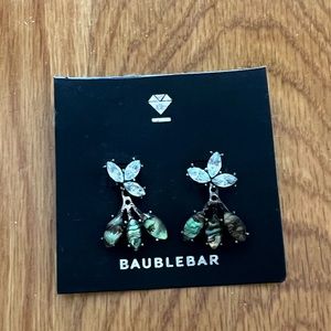 Baublebar Earrings, floral brocade. front and back dangle